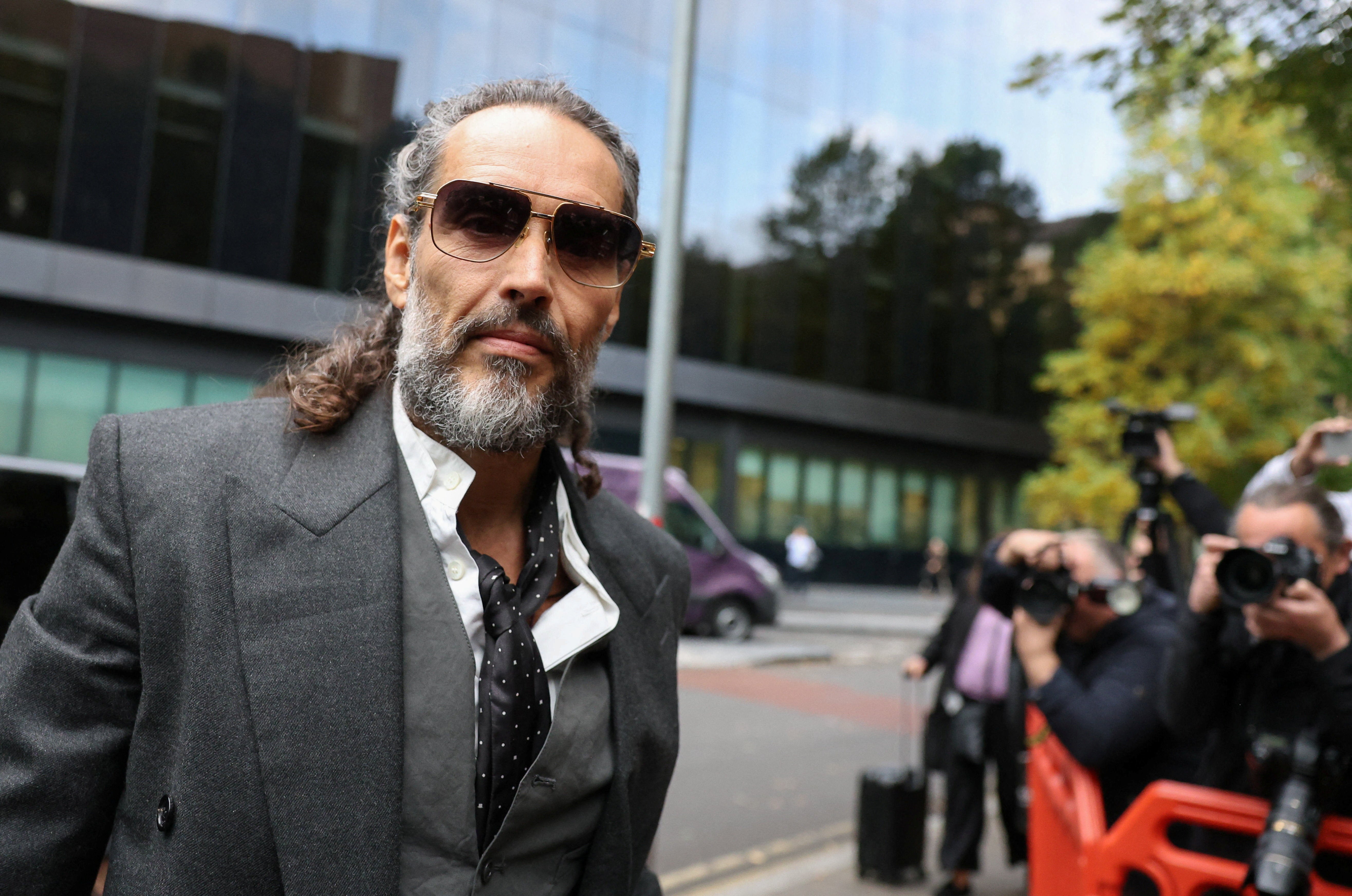 Russell Brand arriving at Southwark Crown Court on Thursday