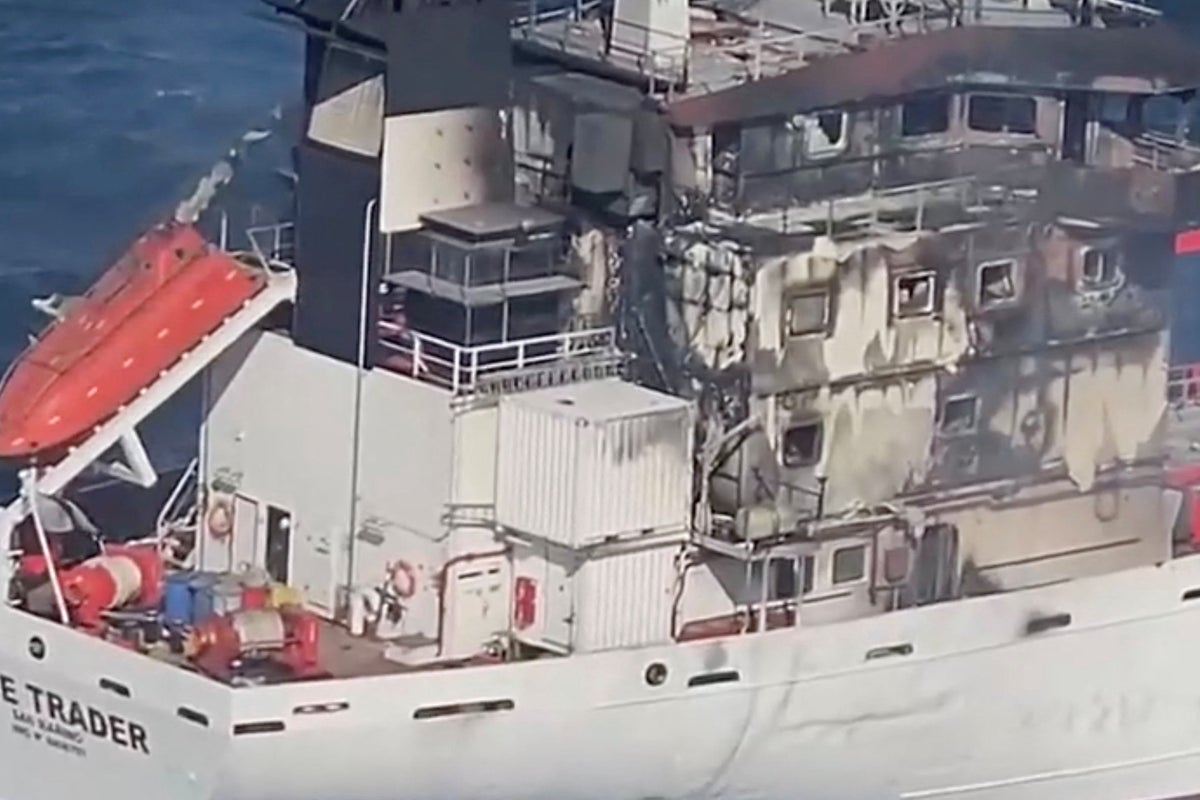 Seven sailors missing after tanker fire off Romania's coast amid Russian drone fears