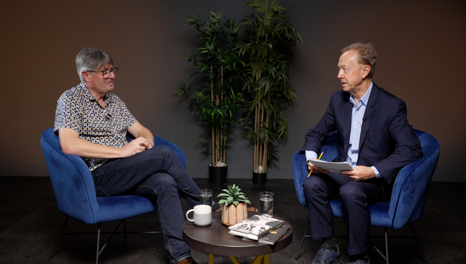 Simon Armitage with The Independent's Geordie Grieg