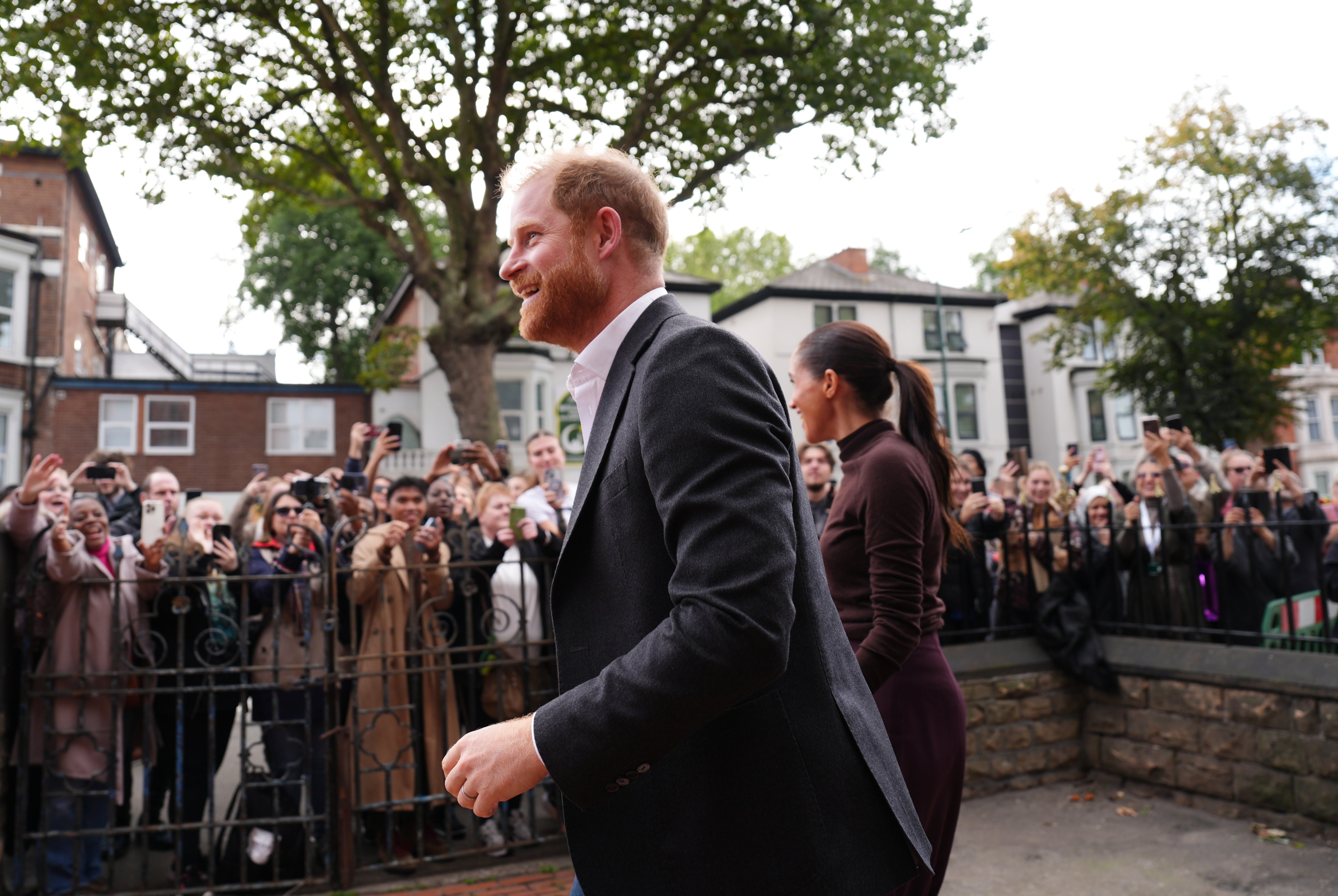 The Duke and Duchess of Sussex arrive for a visit to Himmah Hub in Nottingham