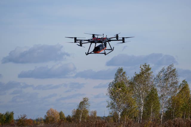 The drone cruises at 65kph (40mph) and can reach speeds of up to 105kph