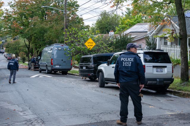 Homeland Security Investigations police search the home of Rep. Omar on October 12, 2026 in Washington, DC ( Getty Images )