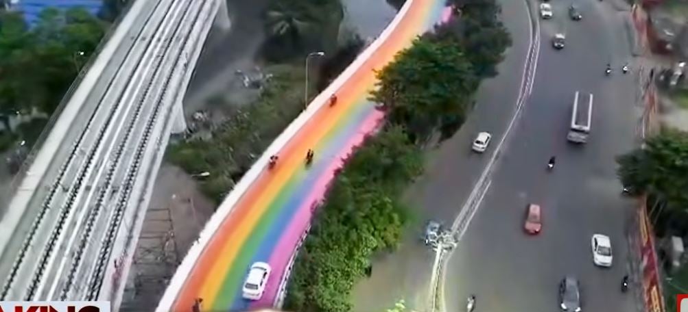 Indian city’s attempt to create real-life ‘rainbow road’ spectacularly ...