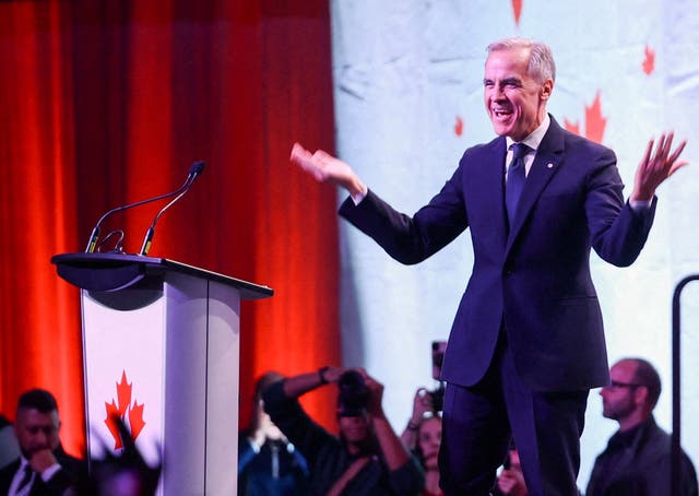 Carney attends the Forever Canadian rally at the BMO Centre, ahead of a non-binding referendum on Alberta sovereignty ( Reuters )