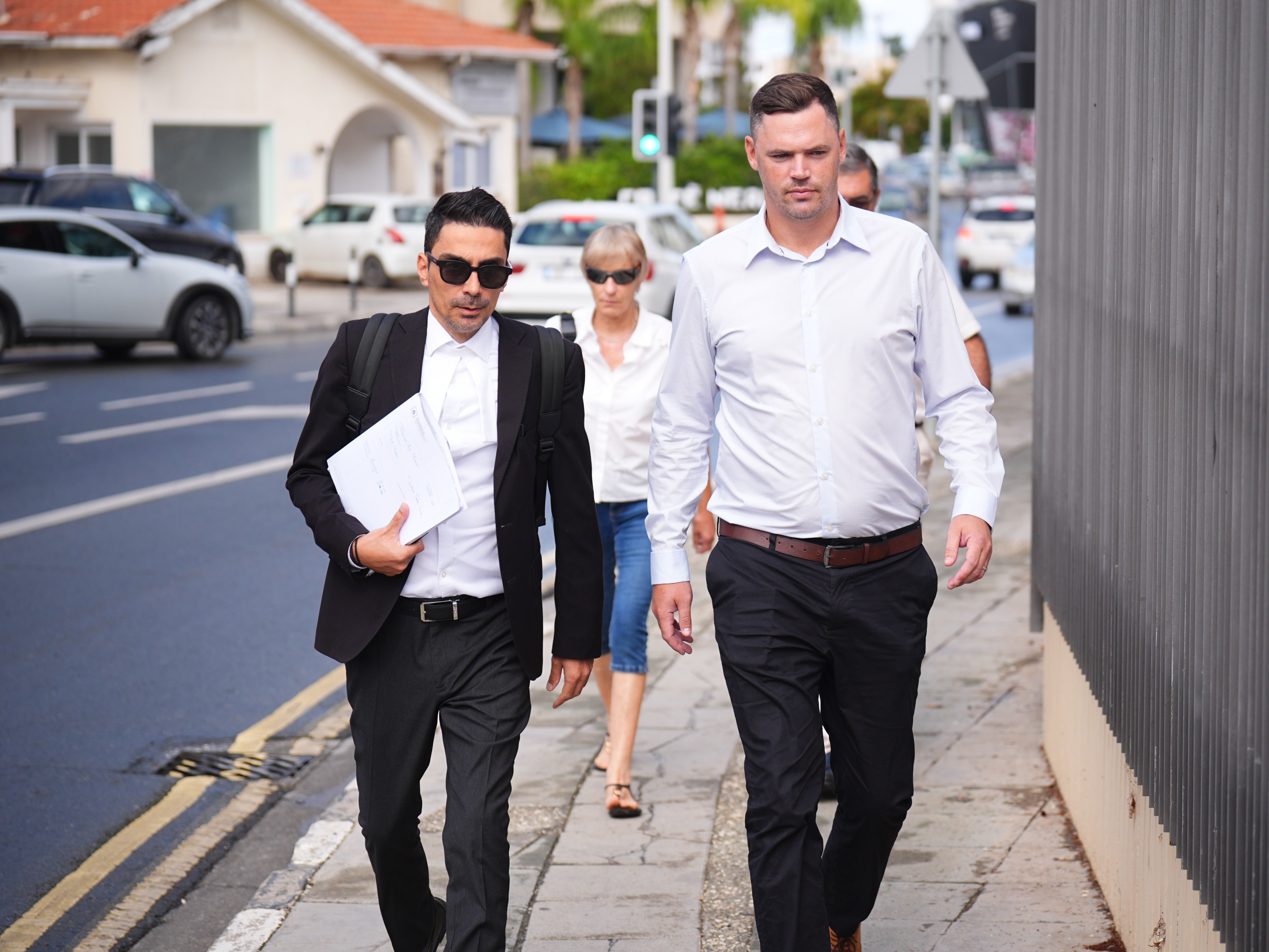 Joshua Foster, right, with his lawyer Alexandros Alexandrou ( PA )