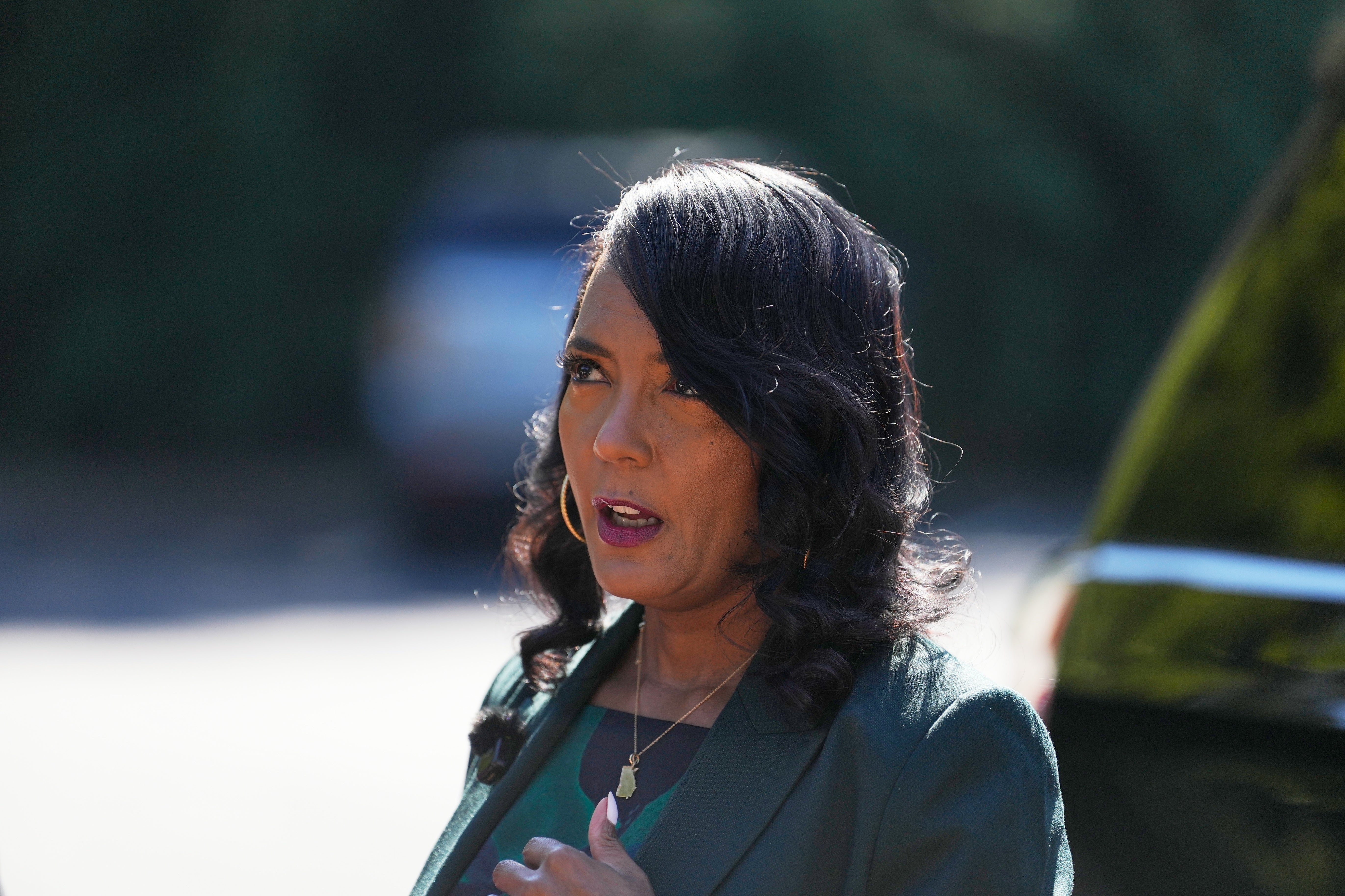 Democratic gubernatorial candidate Keisha Lance Bottoms arrives to vote early in the Georgia Primary Election on Wednesday