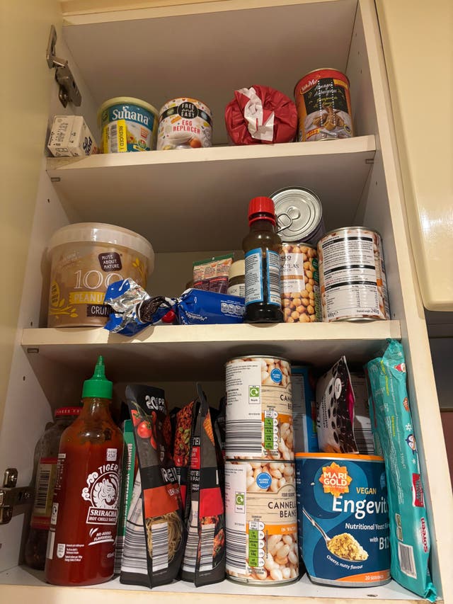 My cupboard is full of an assortment of basic sauces and tins of beans