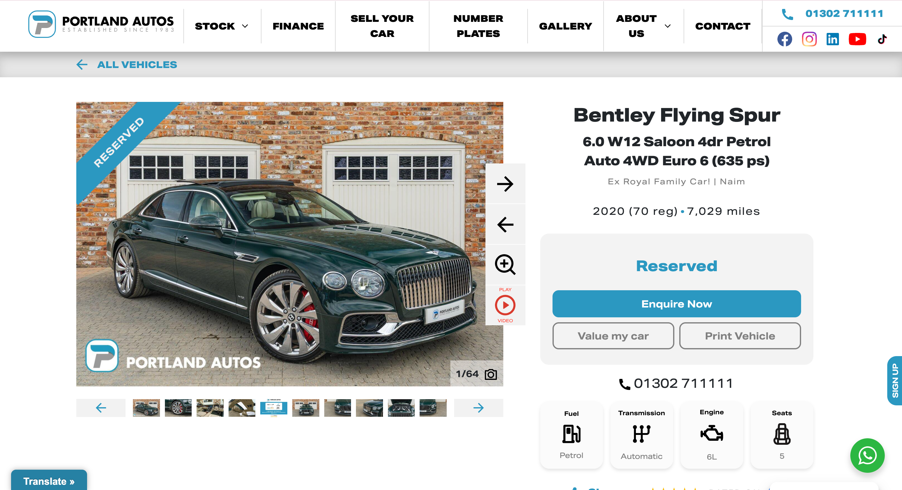 The vehicle, sold on Portland Autos, is reserved after someone bought it