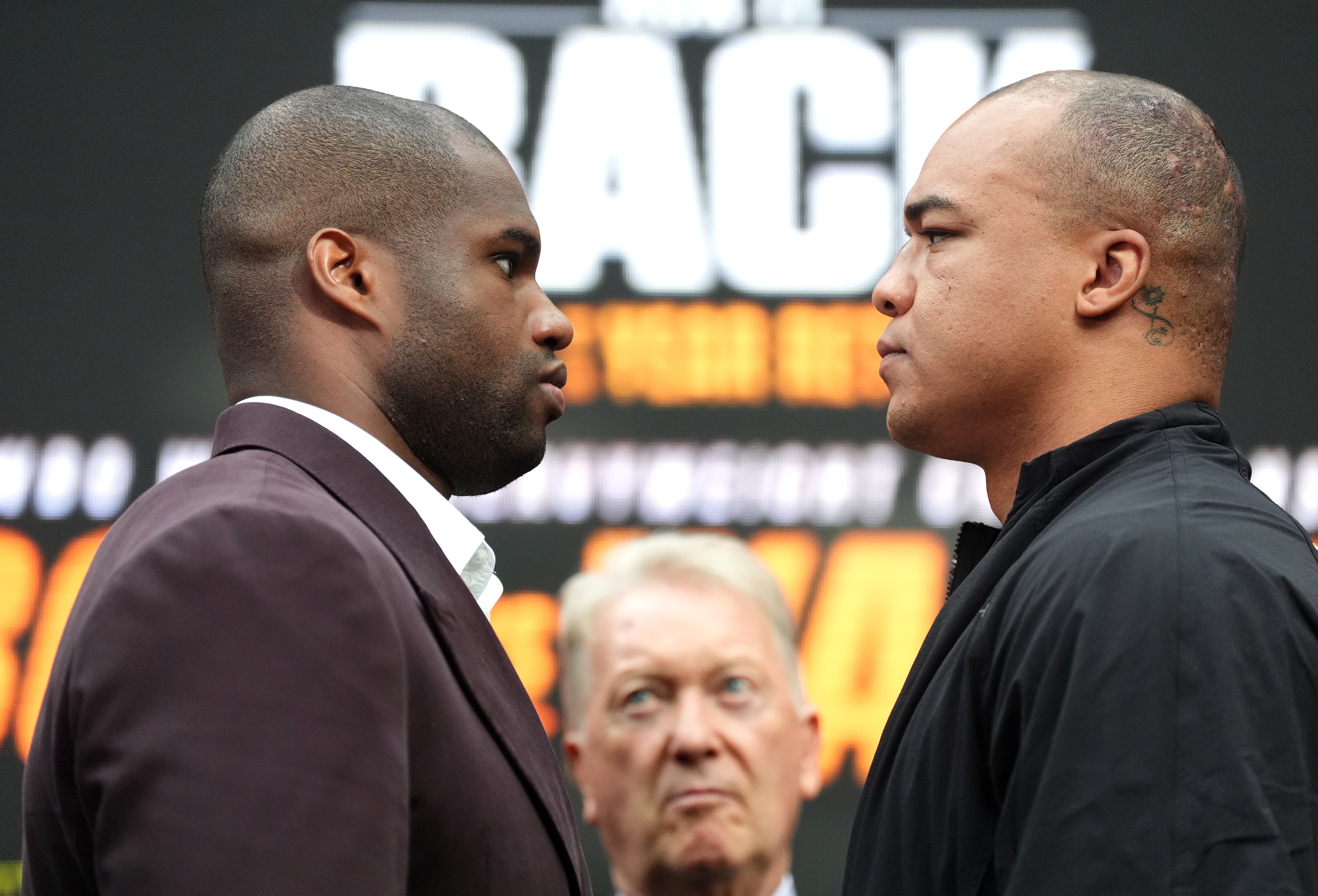Daniel Dubois, left, and Fabio Wardley clash on Saturday at the O2 (Adam Davy/PA)