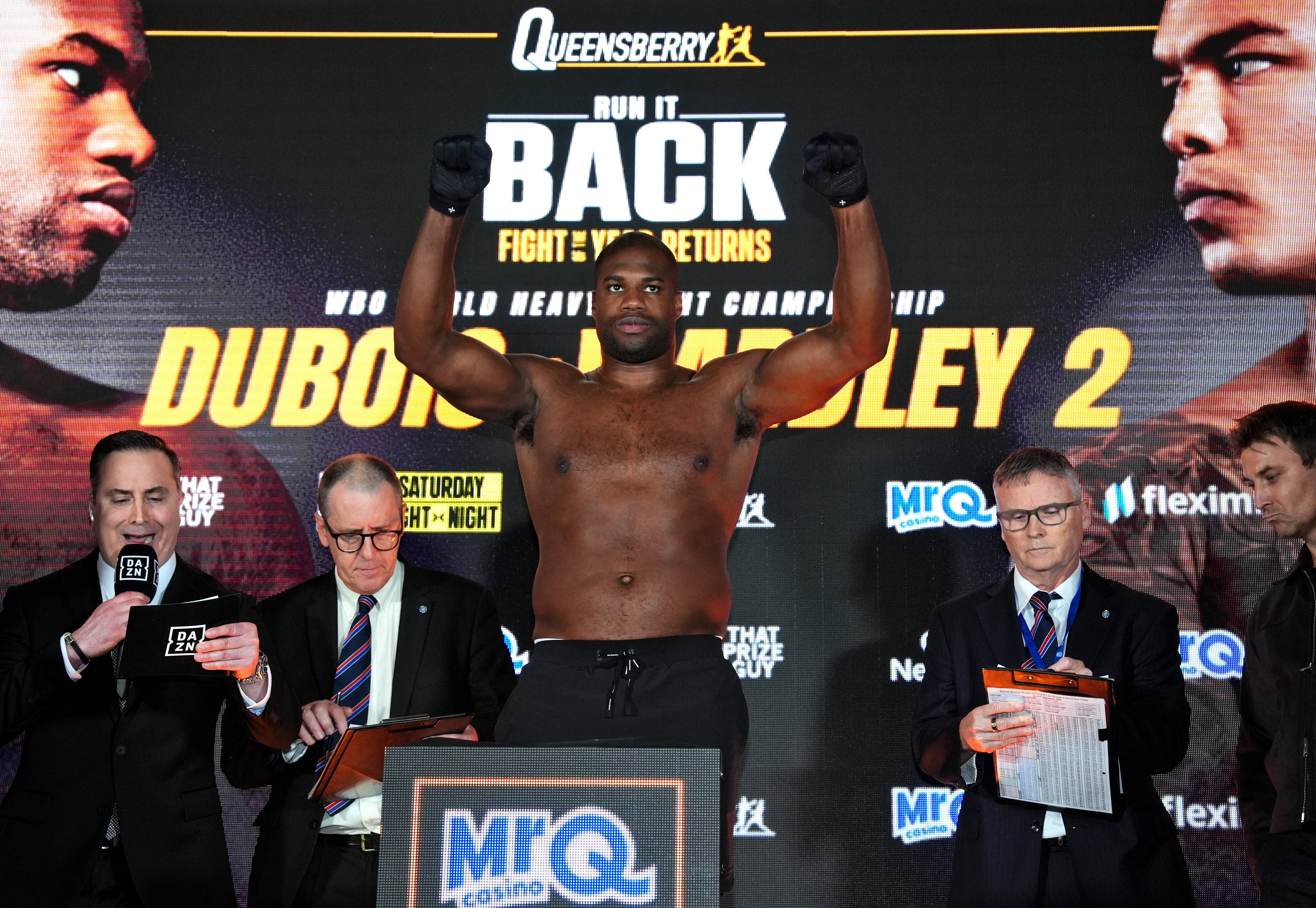 Dubois holds a five-pound weight advantage over Wardley