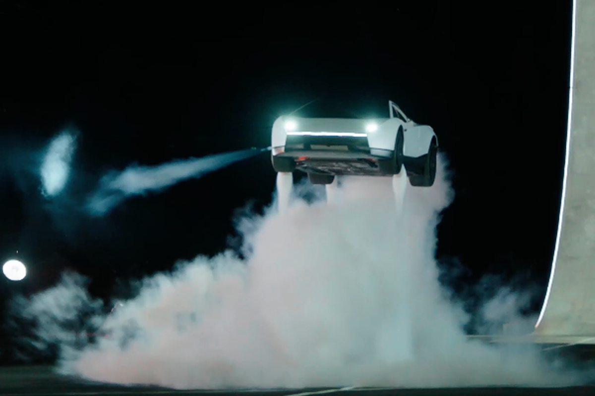 Tesla unveils new Roadster that can fly and flip through the air