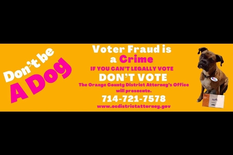 California woman funds billboards featuring dog to resolve voter fraud charges