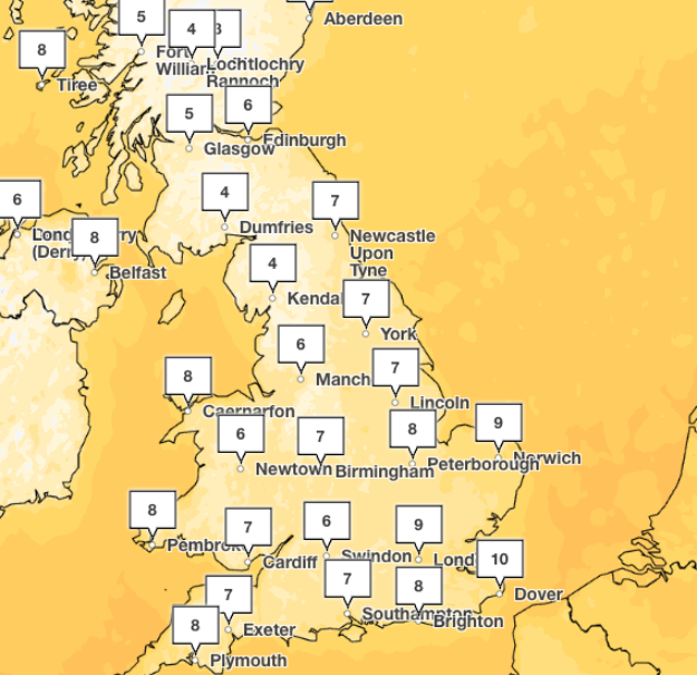 Overnight temperatures are set to dip below 10C for most of the country on Saturday