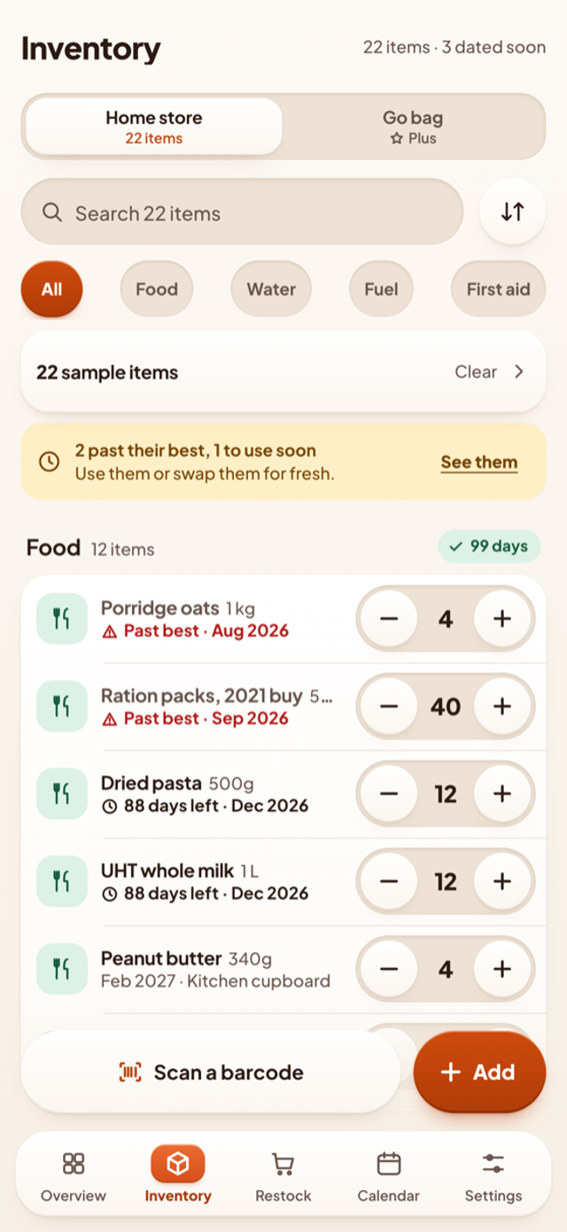 The tracker keeps track of the expiry dates and tells you when to rotate
