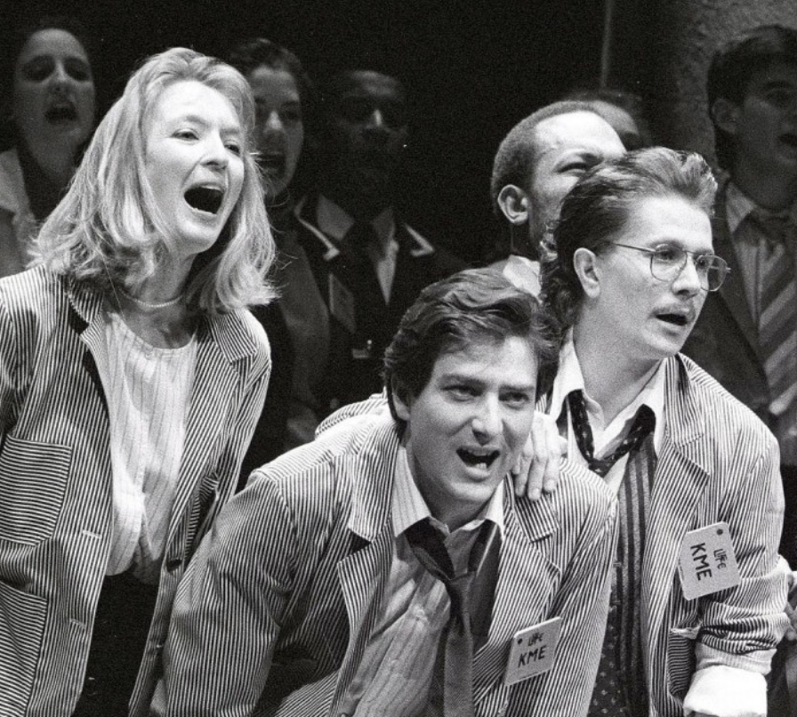 Lesley Manville performing 'Serious Money' at Royal Court in 1987