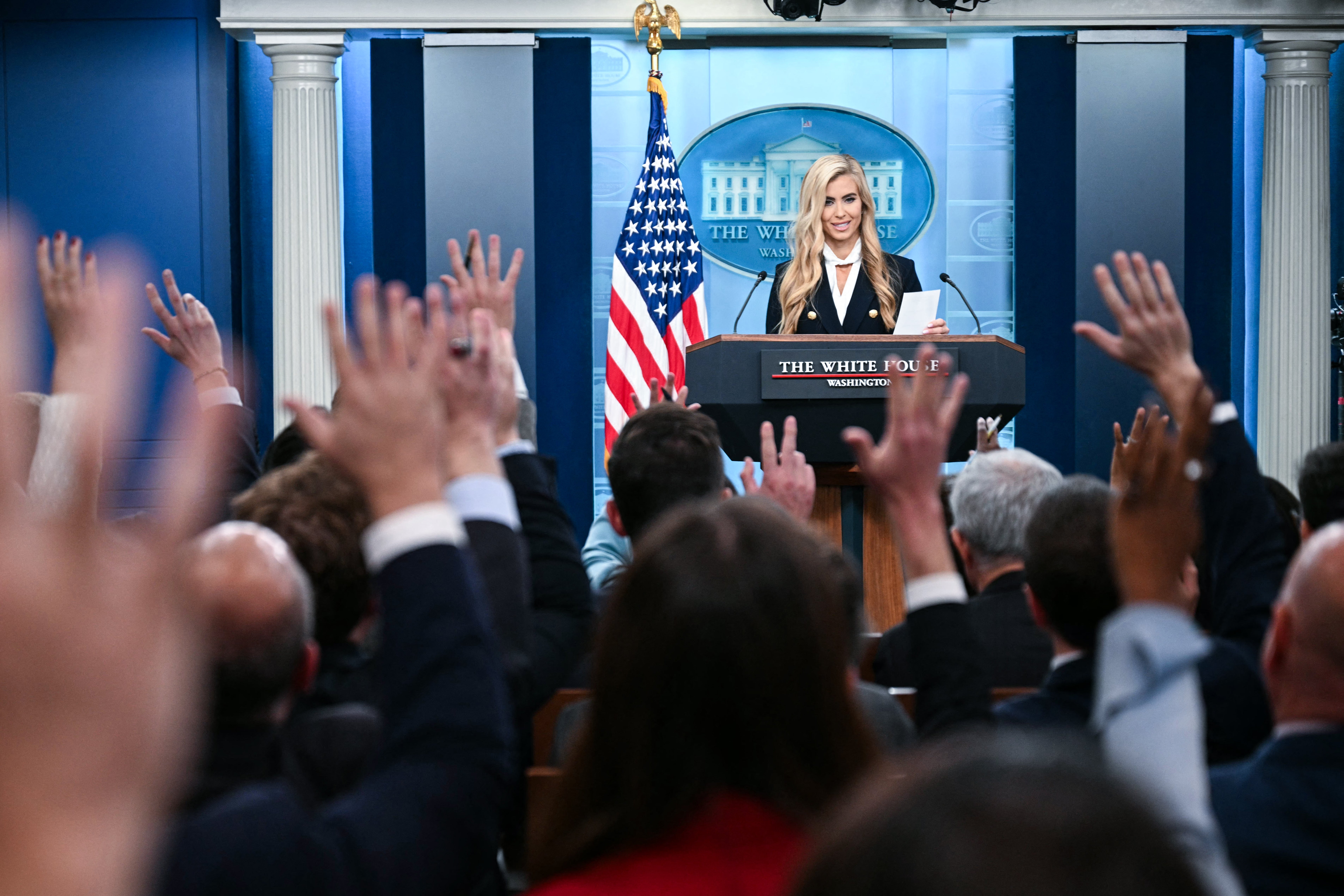 In her first press briefing, she only spoke for 14 minutes and took three questions
