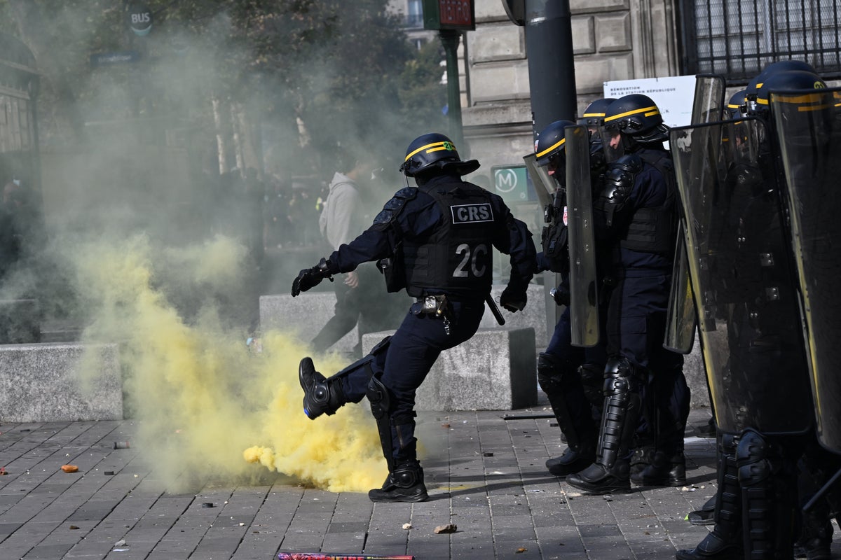 Protesters set fires and damage buildings in major French cities during demos over living costs and school conditions