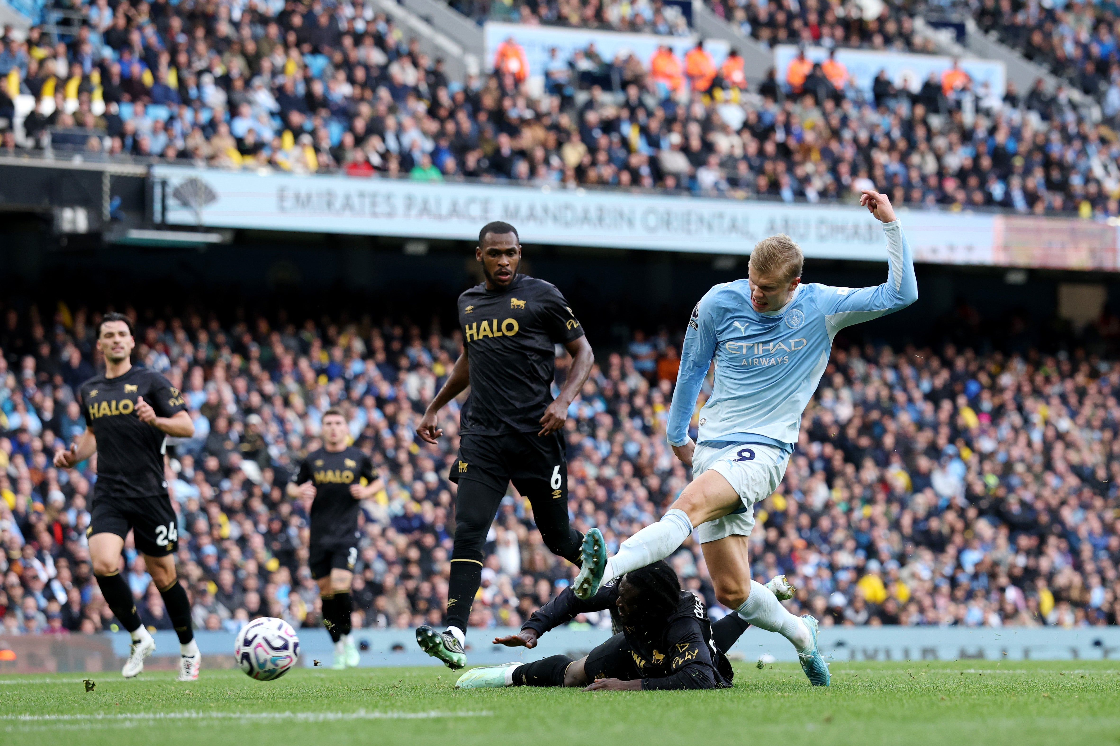 Erling Haaland was once again Man City’s talisman at the top of the pitch