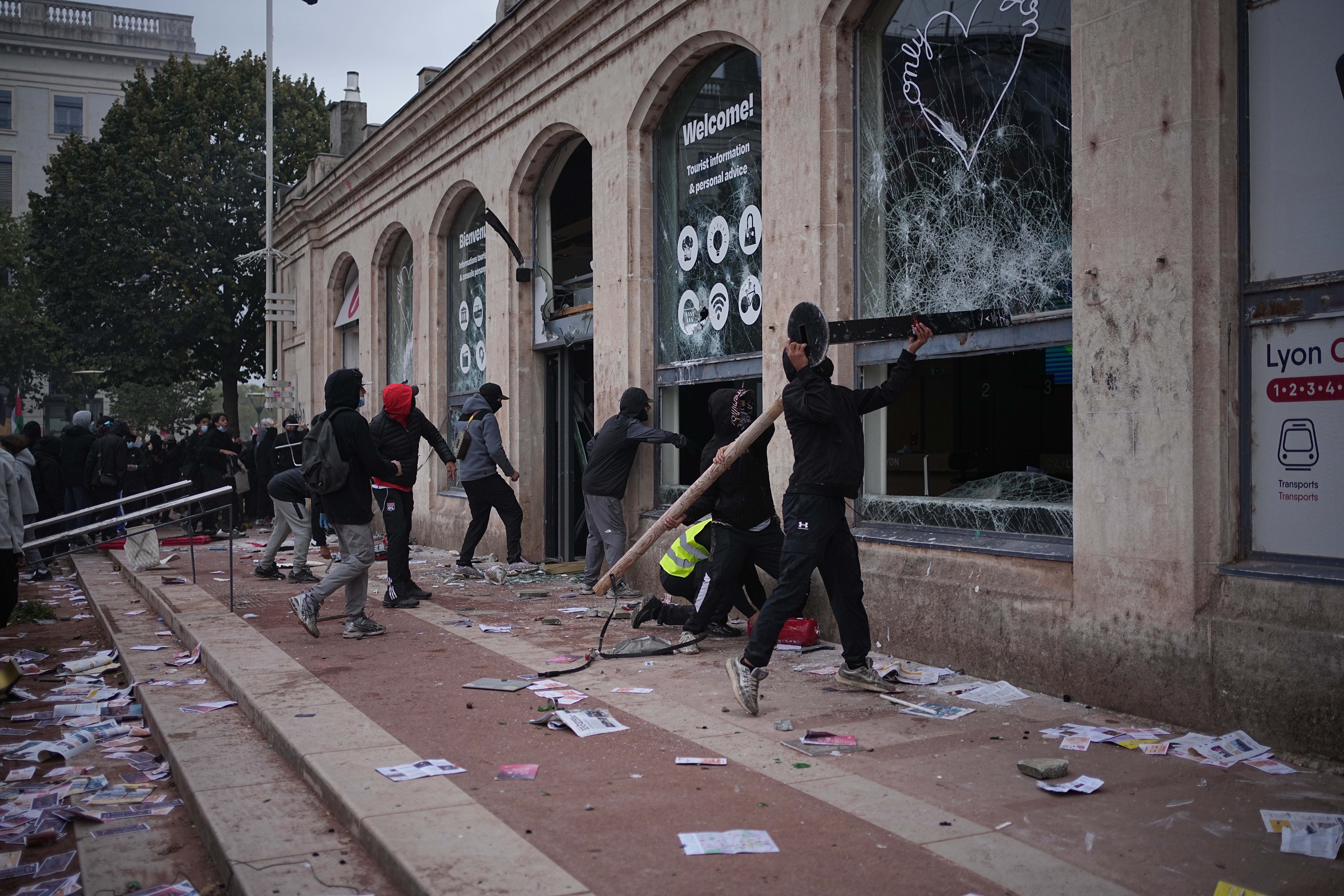 Violent protests in France as police battle demonstrators, in photos