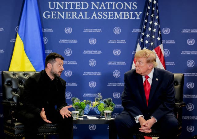 FILE PHOTO: US President Donald Trump meets with Ukraine's President Volodymyr Zelensky during the 81st United Nations General Assembly (UNGA) in New York City, US, September 22, 2026