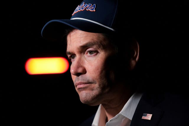 US Secretary of State Marco Rubio prepares to board a plane en route to Samarkand, Uzbekistan, as he embarks on a trip to Uzbekistan and India, at Joint Base Andrews, Maryland, US, 17 October 2026