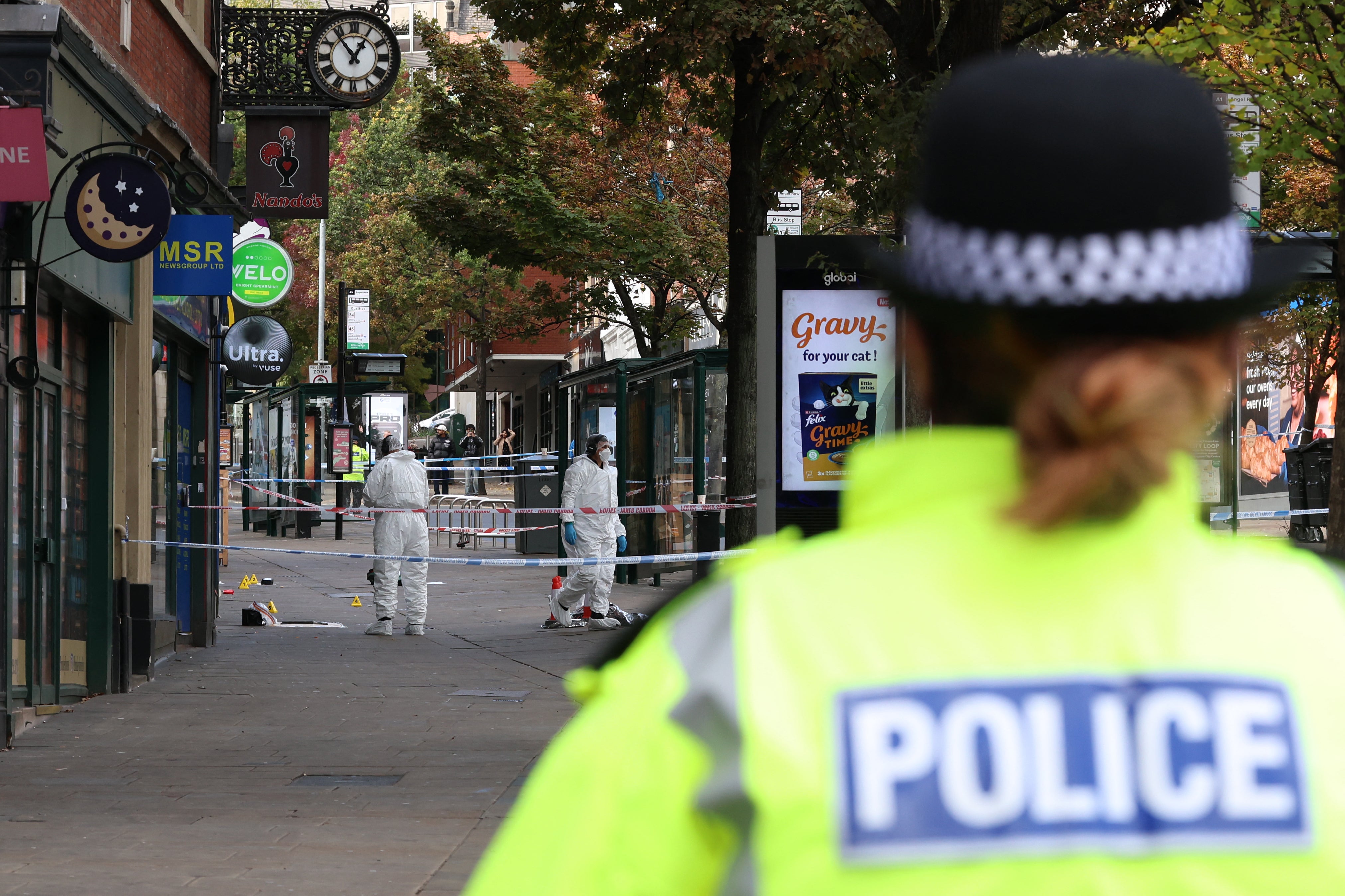 The incident happened at a bus stop in Angel Row at around 4.50am on Sunday