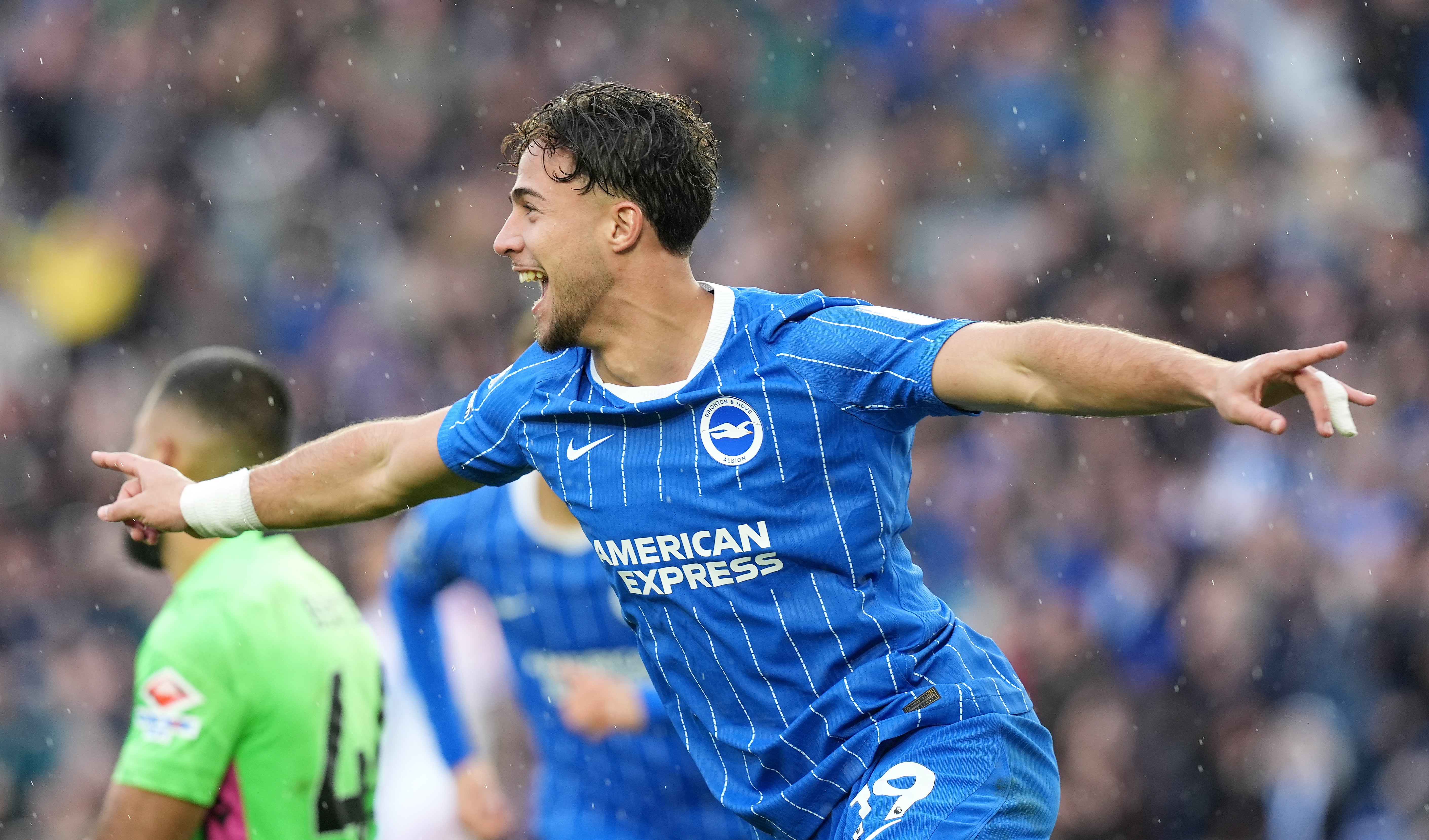 Brighton’s Charalampos Kostoulas got in on the act (Gareth Fuller/PA)