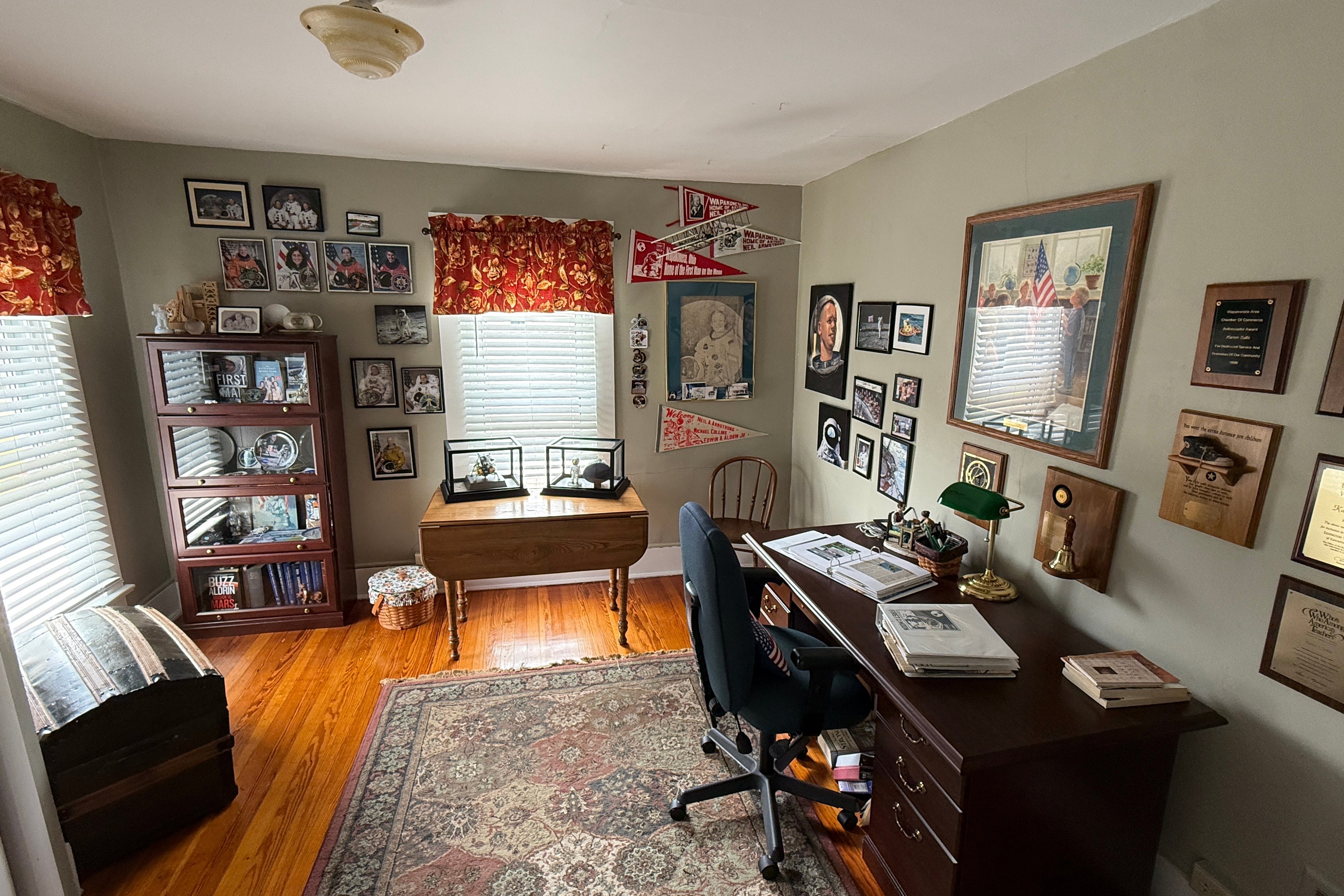 Armstrong’s former bedroom is shown in the community of Wapakoneta, Ohio