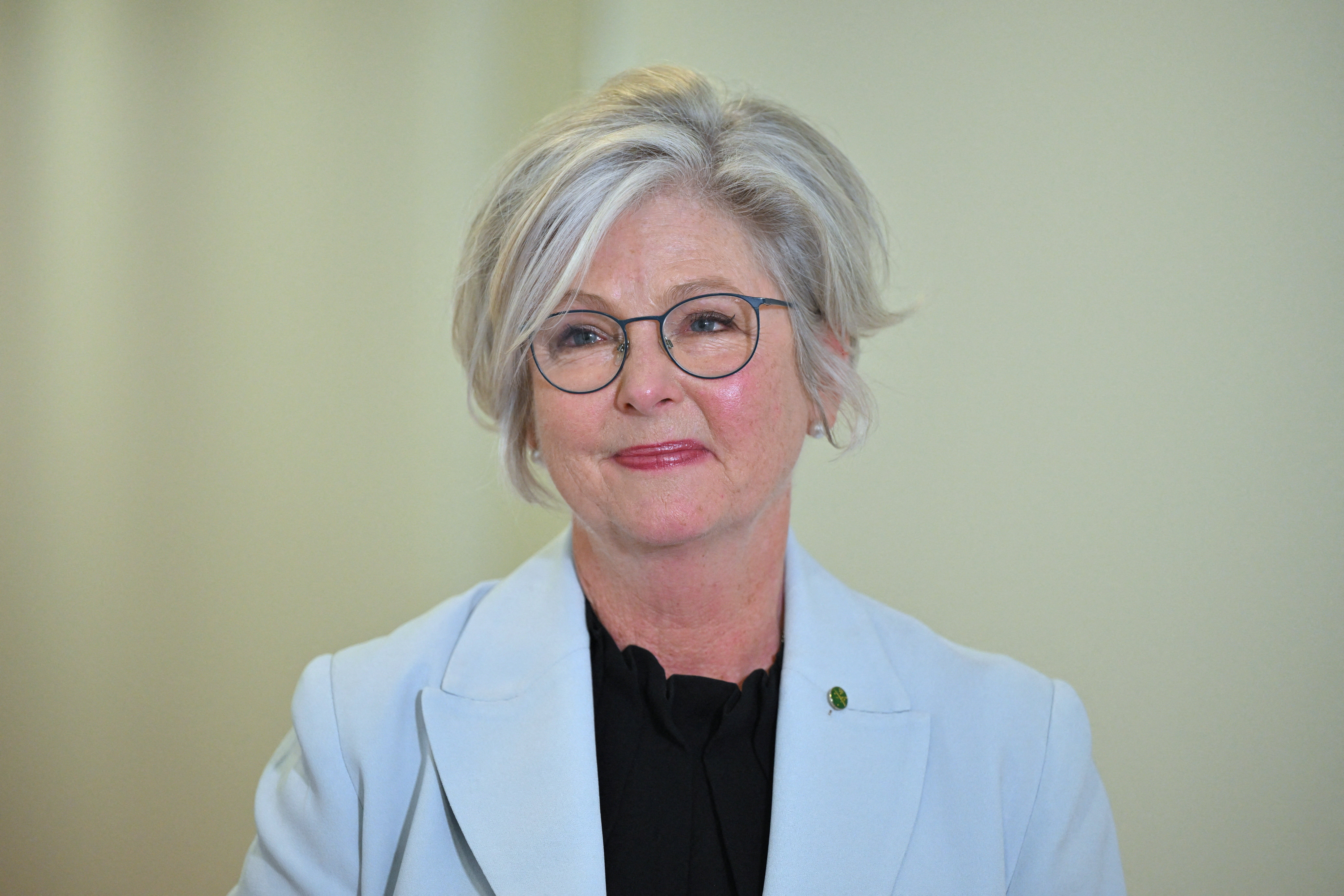 File: Independent member for Indi Helen Haines reacts while speaking to journalists in the Press Gallery at Parliament House in Canberra on 8 September 2026