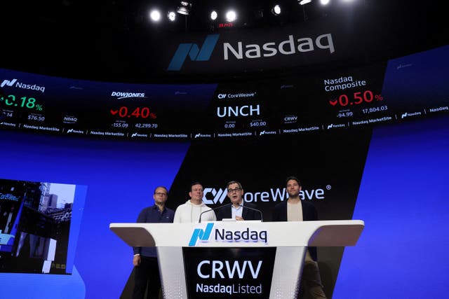 Coreweave shares will rise slightly on Monday when the market opens