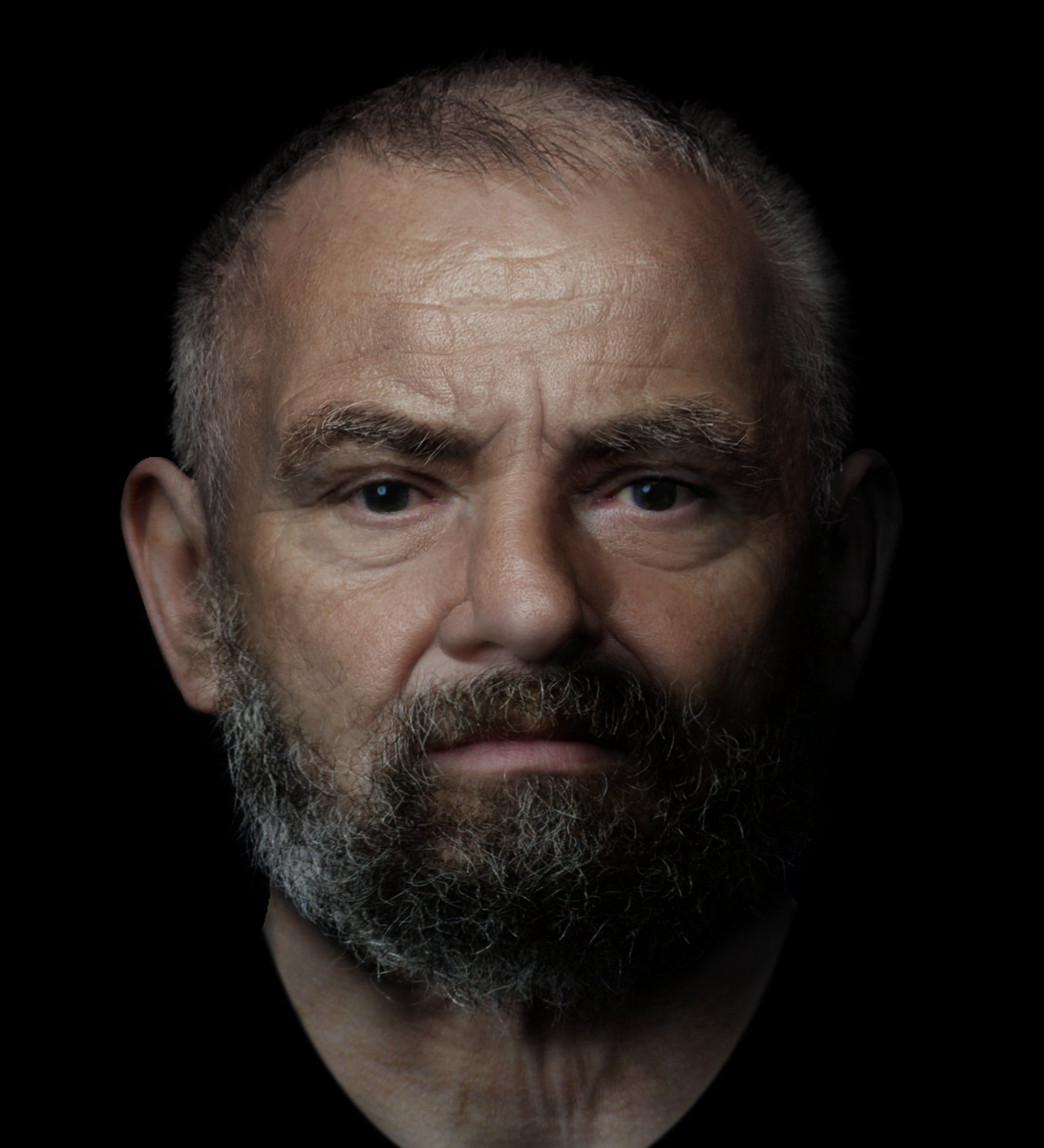 The man's skull will be displayed alongside the digital facial reconstruction in the exhibition
