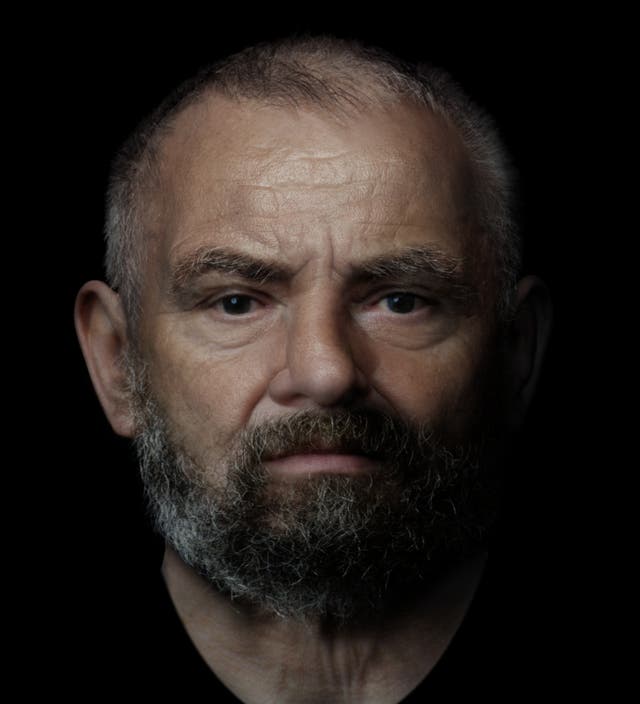 The man's skull will be displayed alongside the digital facial reconstruction in the exhibition
