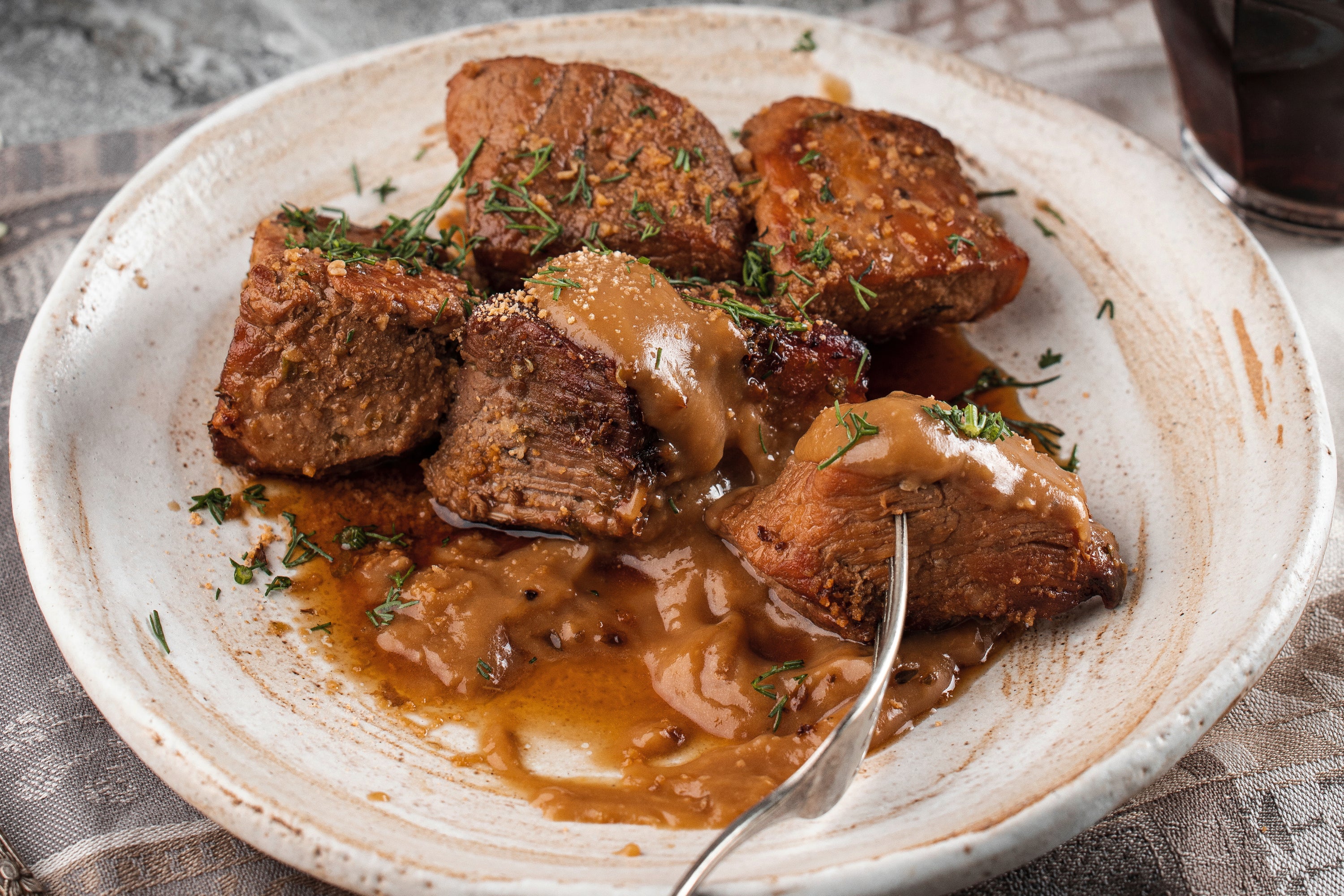 Dark beer adds flavor to a Ukrainian pork classic when kvass is hard to find