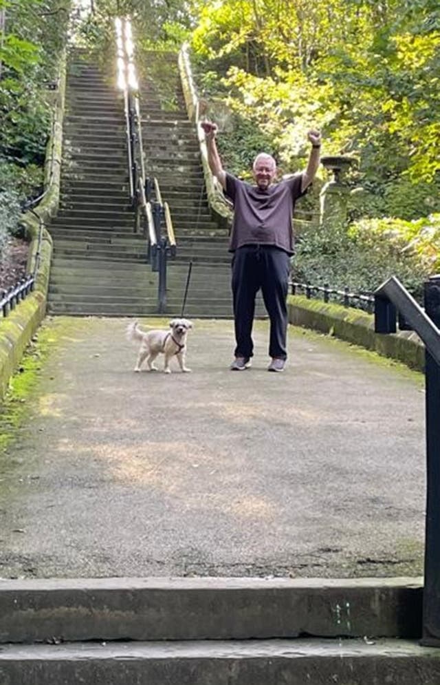 Ken Heywood said he was able to reach the top of a hill in his local park after the therapy