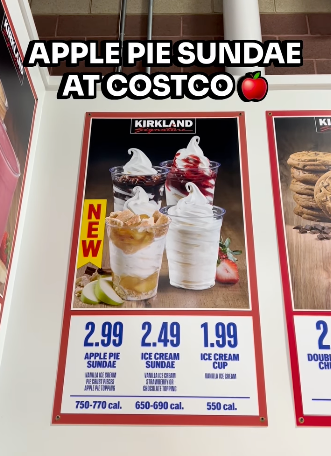 Costco's apple pie sundae costs $2.99 per cup