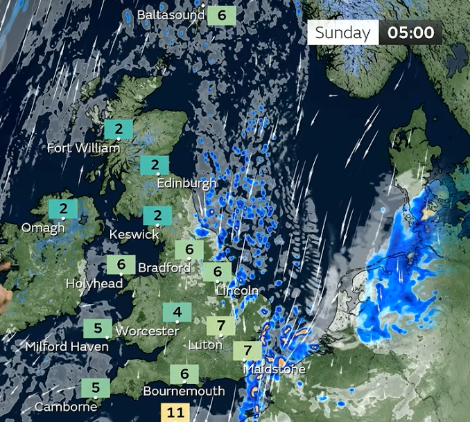 Sunday (18 October) started off with low temperatures, particularly in Scotland
