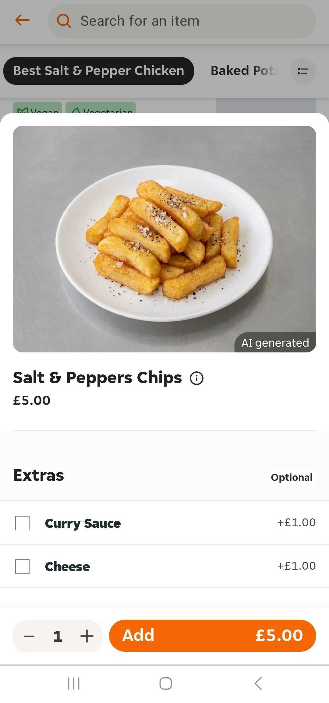 Salt and pepper chips - a delicacy on Chinese takeaway menus across the country