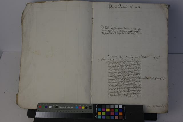 A London Port Book from 1588 undergoing digital transfer