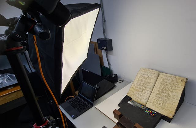 A port book being digitally transferred at the National Archives in Kew