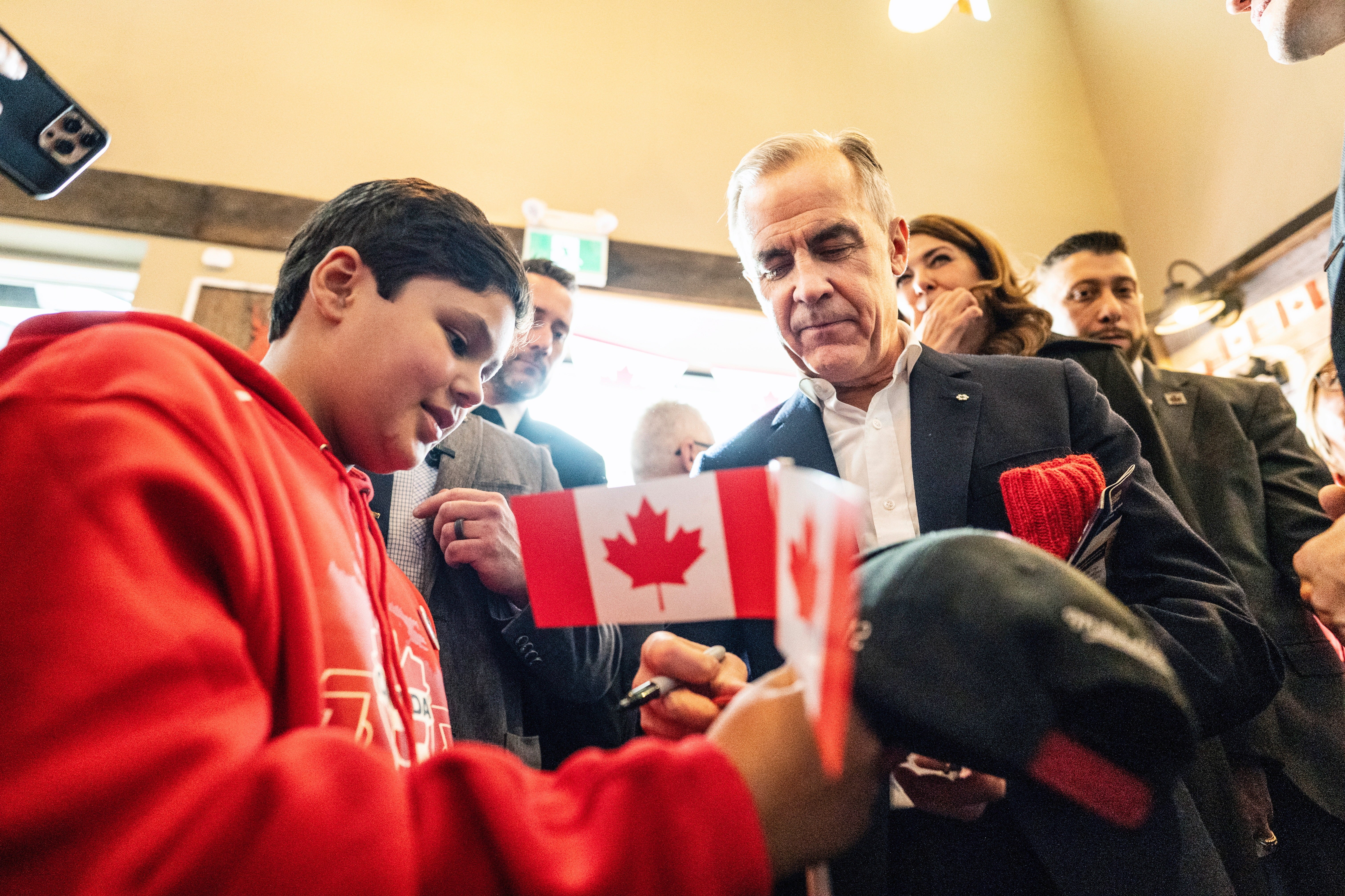 Canada's Prime Minister Mark Carney attends a national unity rally