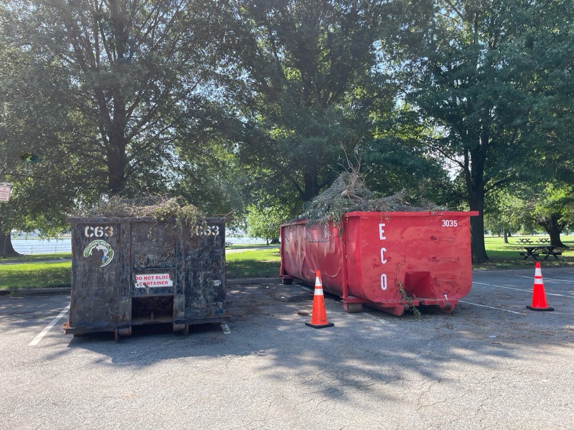 On Monday night, Trump posted over a dozen photos of the courses, including images depicting dumpsters and trucks overflowing with debris