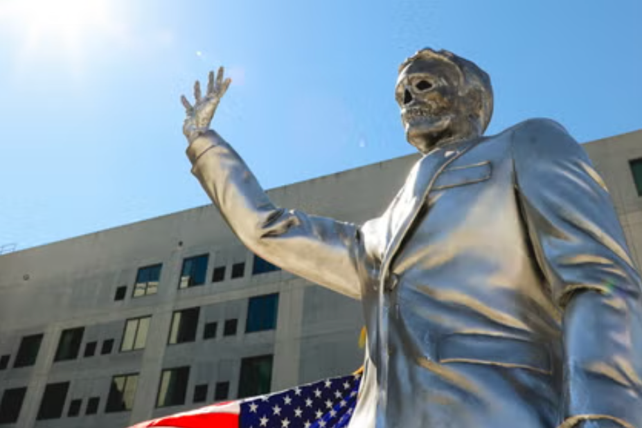 Life-size statue of Ron DeSantis intentionally melting in clap back to ...
