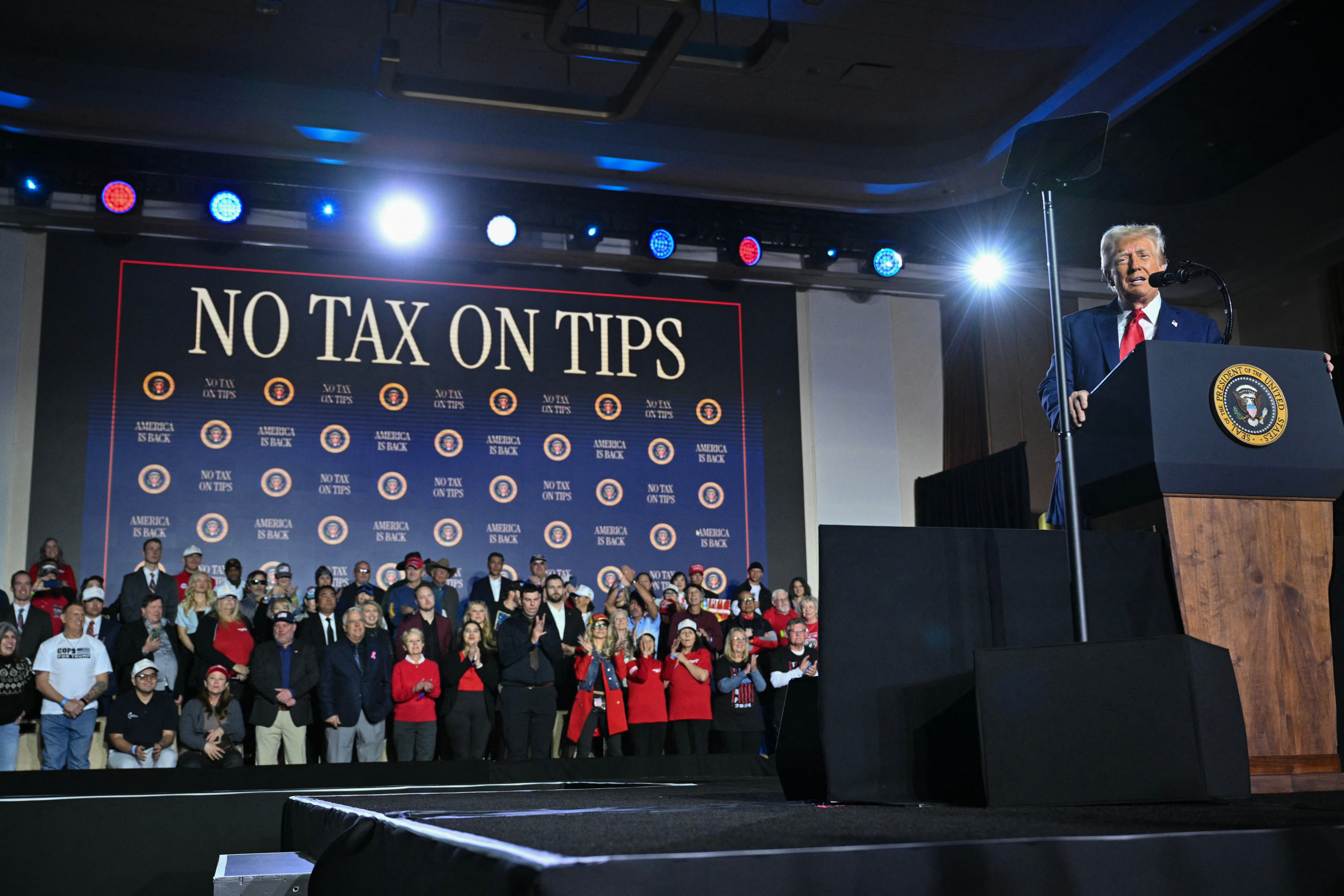 MAGA Inc, a super PAC connected to the president, is now airing an ad developed by the White House to blast Democrats who voted against his so-called ‘no tax on tips’ proposal