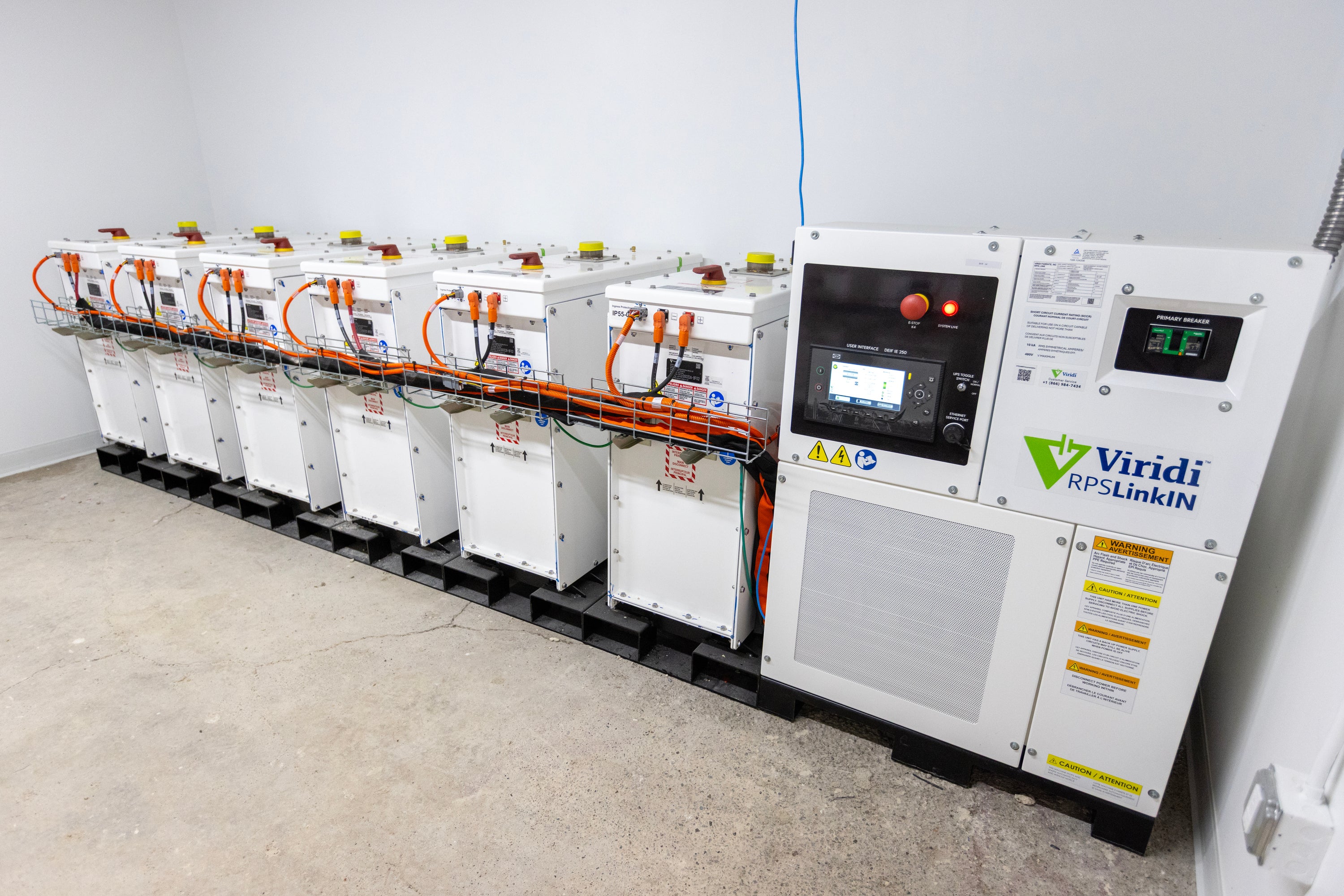 Viridi's lithium-ion battery energy storage system installed in Peace Bridge Place apartments building in Buffalo, N.Y., Thursday, Oct. 15, 2026