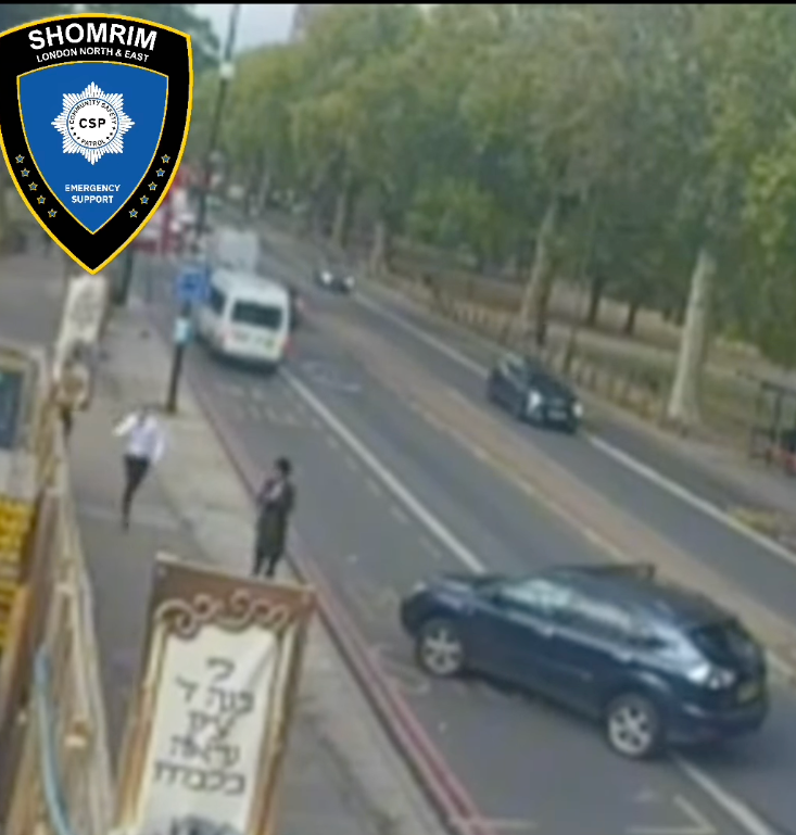 Footage shows a car parking up while people run to pursue the alleged attacker