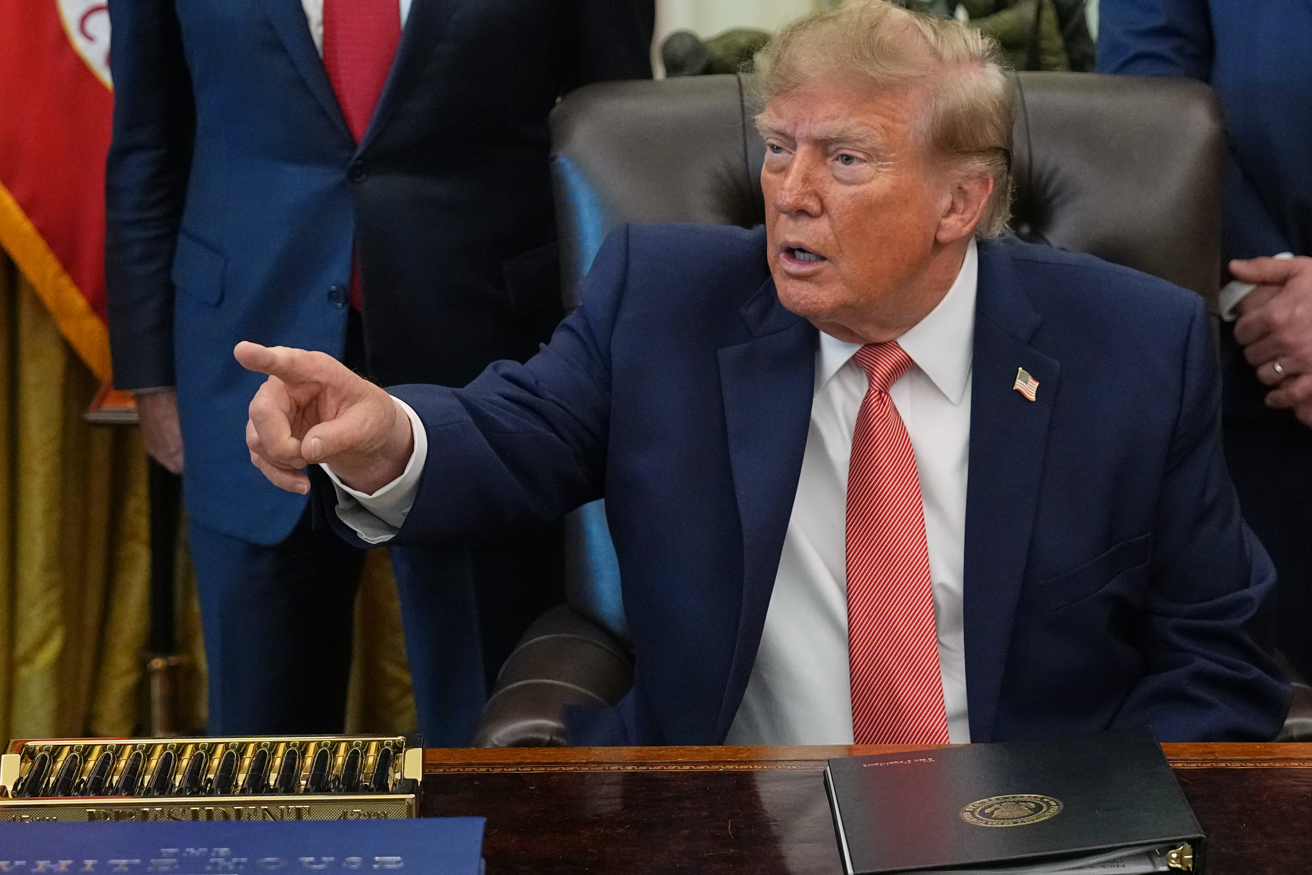 President Donald Trump started his Oval Office gathering talking about fraud investigation - and ended it by scolding a reporter from The Independent and telling him to be ‘quiet’