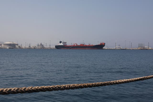 Tanker "Bald Man" at the Port of Fujairah, as the U.S.-Israel conflict with Iran limits marine traffic in the Strait of Hormuz