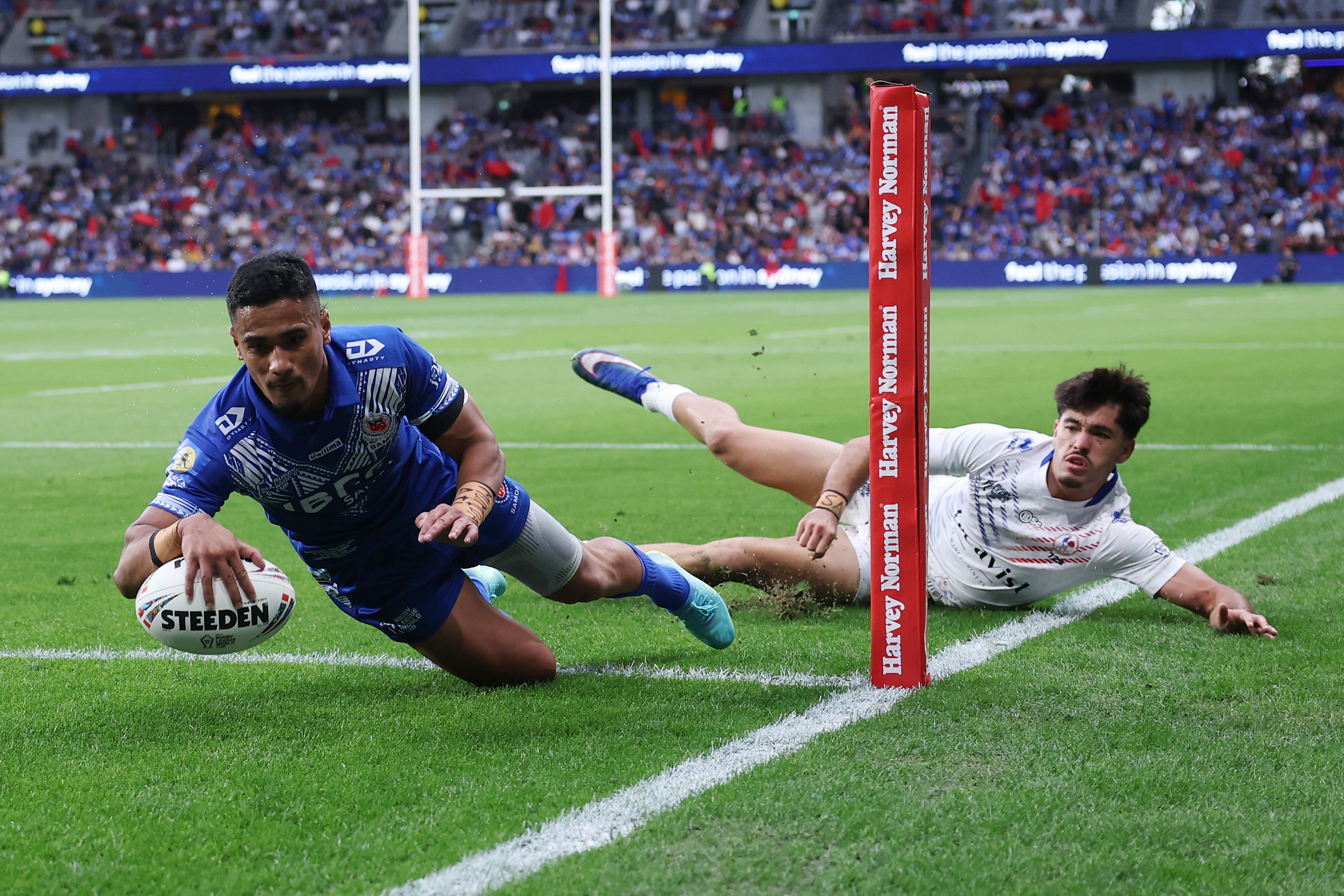 Samoa ran in 14 tries as they hammered France 78-4 in their World Cup opener