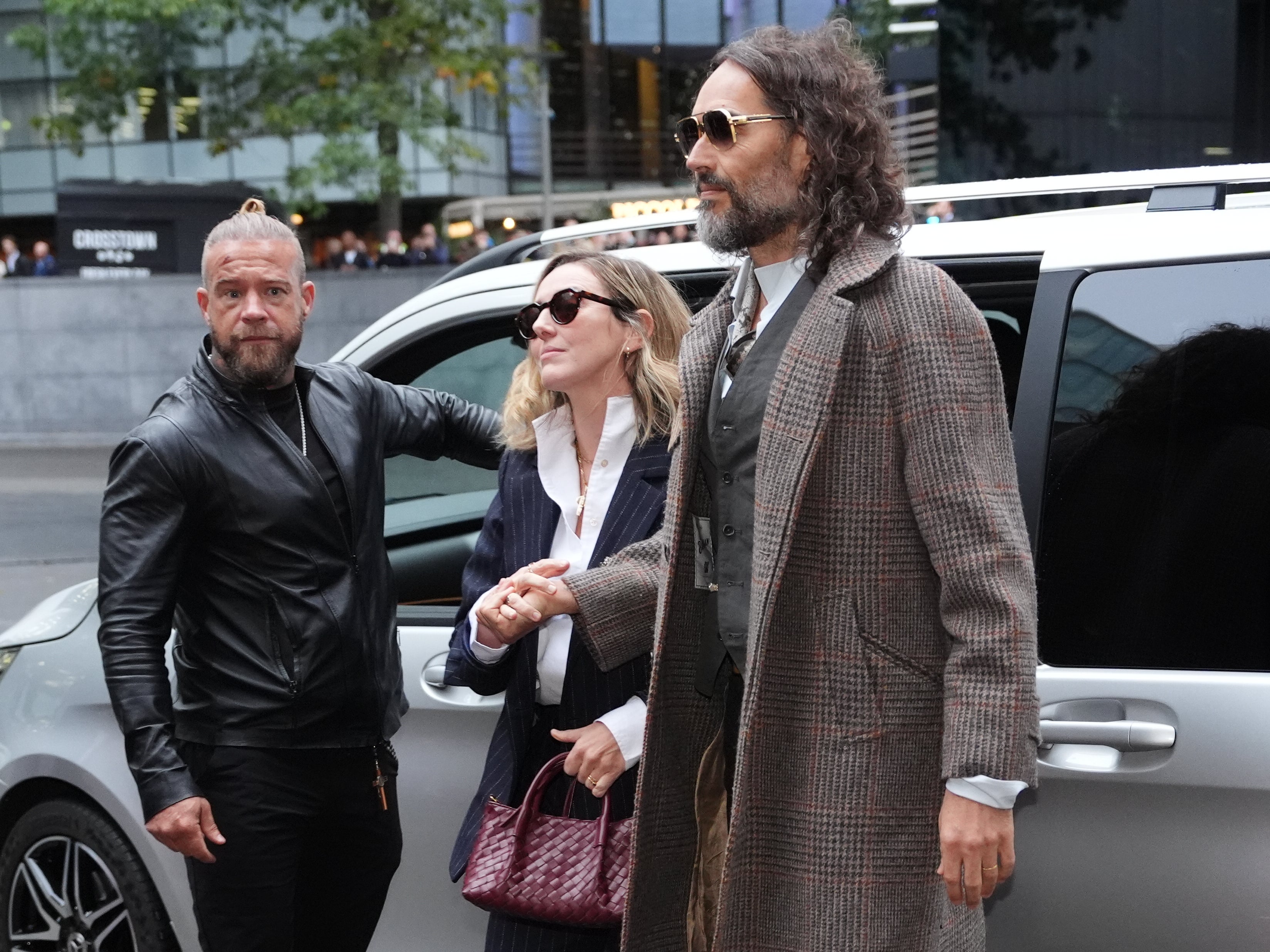 Russell Brand attended the trial with his wife, Laura Gallacher