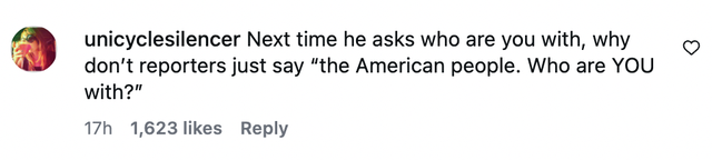 @unicyclesilencer offered up a suggestion for reporters confronted by President Trump